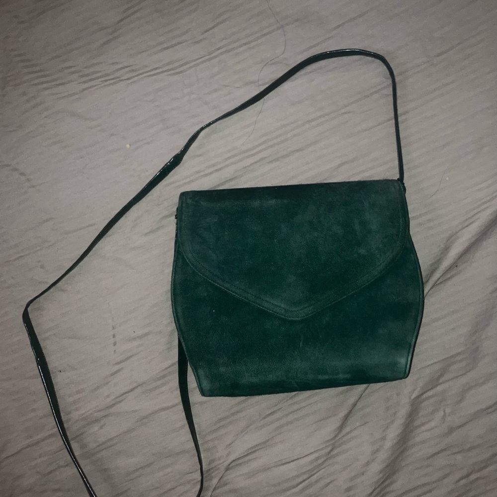 Vintage 1960’s Leather Suede Green Purse by Frenchy of California